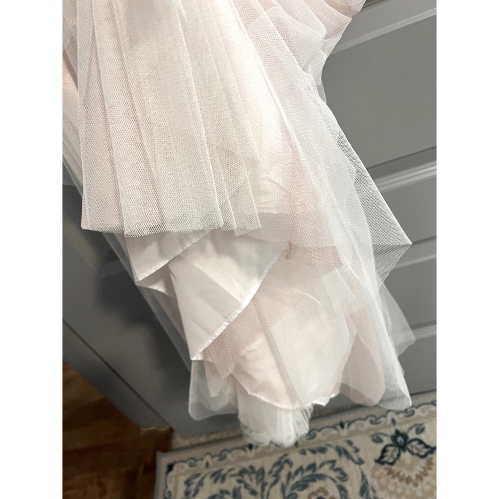 A-line Off-Shoulder Wtoo by Watters Moore Dress Gown Ivory Blush Size S 2/4 - Picture 11 of 15